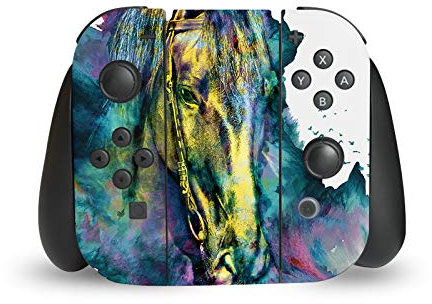 Head Case Designs Licenza Ufficiale Riza Peker Cavallo Mix Arte Vinile Sticker Gaming Pelle Adesivo Compatibile con Nintendo Switch Joy-con Controller