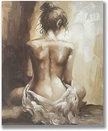 ARjzap DIY Peinture Numéro_Femme Fille Sexy Nue_Adulte-Toile Bricolage Pré-Imprimé pour Enfants Adultes Peindre par Nombre De Kits_30x40cm Frameless