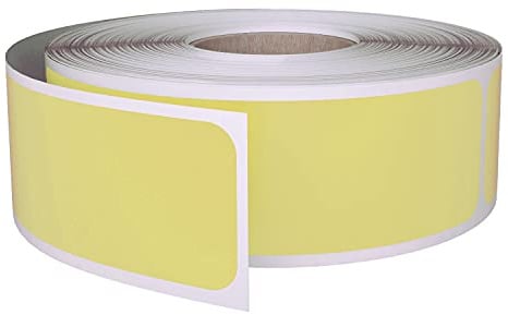 Royal Green Rectangular Color-Coding Labels 3x1 (75mm x 25mm) Pastel Yellow Sticker Rolls - 250 Pack | Pastel Yellow writable labels with permanent adhesive. Great for bins, boxes, inventory, shipping & organization.
