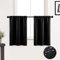 Tende lunghe 91 cm per finestra del bagno, set piccolo impermeabile, 2 pannelli, tenda corta nera per finestra della doccia/decorazione del bagno, oscuramento della stanza, oscuramento della luce,