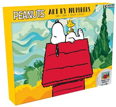 AQUARIUS Peanuts Snoopy Art by Numbers - 16 x 20 inches Peanuts Themed Paint by Number for Adults & Kids - DIY Color by Number Paint Kit for Beginner - Officially Licensed