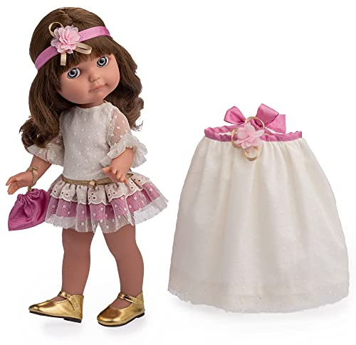 jc toys Chloe-Puppe aus der Royal Kollektion, 38 cm, aus weichem Vinyl, inklusive 2-teiligem Anzug und Zubehör, Mädchen, entworfen in Spanien von Berenguer, ab 3 Jahren