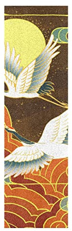 BEUSS Kran Vogel Wolke Sonne Japan Muster Skateboard Griptape rutschfest Selbstklebend Longboard Griptapes Aufkleber Griffband(84 * 23cm 1pcs)