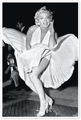 Marilyn Monroe Pose Poster von Celebrity Collection 20 x 30 cm Schwarz-Weiß Wandbilder Wanddeko