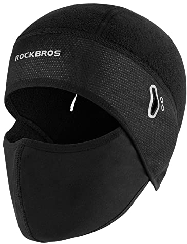 ROCKBROS Fahrrad Mütze Winter Sturmhaube Unterhelmmütze Wintermütze Unter Helm Gesichtshaube mit Brillen-Loch für Radfahren Motorradfahren Skifahren Wandern Helmmütze Herren Damen