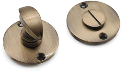 Victorian Solid Brass Lady Thumb Turn & Release Bathroom Door Lock Set (Brass Antique)