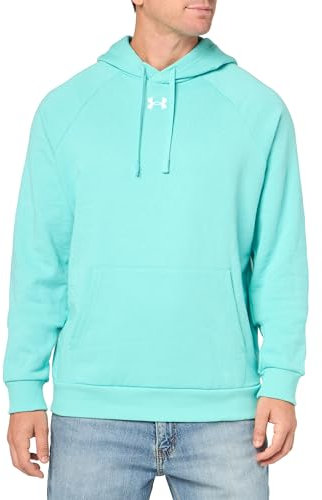 Under Armour Herren Rival Fleece Hoodie Sweatshirt, (482) Radial Turquoise/White, Medium