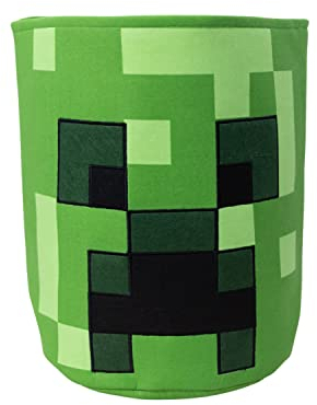 Character World Minecraft Official Storage Bin | Boomhead Design, Toy Box Laundry Basket | Organiser For Children's Bedroom, Kids Playroom | 38 x 31 x 31cm Cotton Canvas