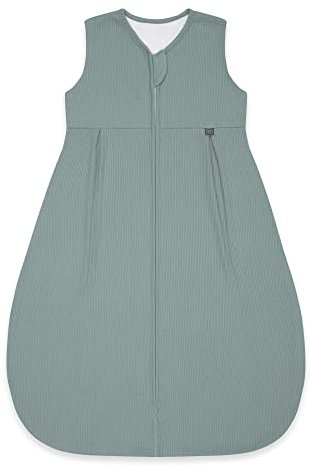emma & noah Baby Schlafsack 1.0 TOG, Ganzjahres Schlafsack für den Frühling, Sommer und Herbst, 100% Bio-Baumwolle, OEKO-TEX Zertifiziert, Strampelsack für Neugeborene (Essential Mint, 100 cm)