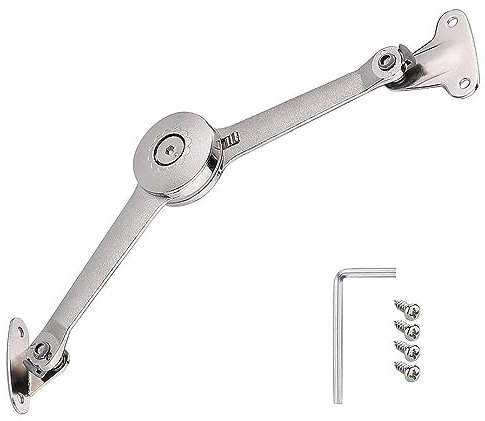 Soft Close Lid Support Hinges - Heavy Duty Stay for Door Open Upward and Downward - Self Closing Buffer With Screws for Kitchen Wardrobe