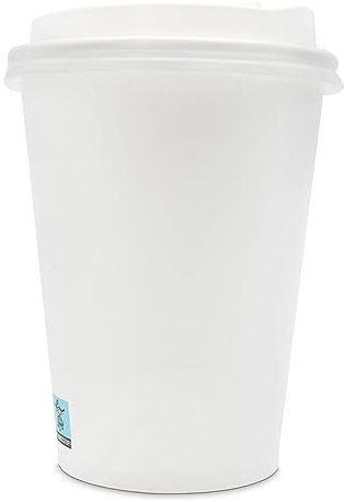 Wellsamed WELLSACUP 1000 Pappbecher 300 ml mit Deckel, Weiß, geeignet für Heißgetränke, Coffee to Go, Business, Veranstaltungen, Party