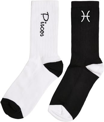 Mister Tee Accessoires Zodiac Socks 2-Pack 35-38 black/white pisces