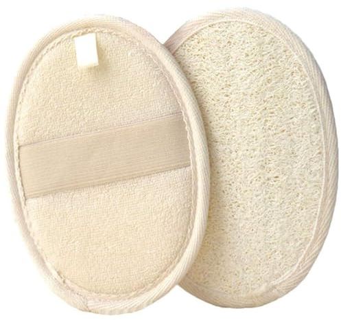 2 Pack Natural Loofah Sponge,Exfoliating Body Scrubber,Made with Biodegradable Shower Luffa Sponge, Loofah for Women and Men