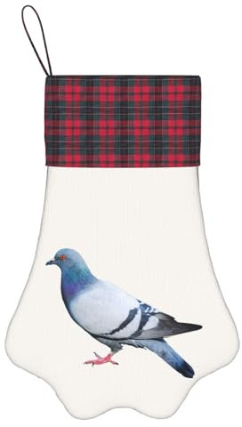 OPSREY Taube gedruckt Hund Pfote Weihnachtsstrumpf Weihnachtsbaum Ornament Weihnachtsbaum hängen