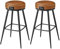 VASAGLE EKHO Kollektion - 360° drehbarer Barhocker, 2er Set, Hocker für Bartisch, Kunstleder mit Nähten, Mid-Century-Modern-Stil, 76 cm hoch, Küche, Hausbar, karamellbraun LBC110K01