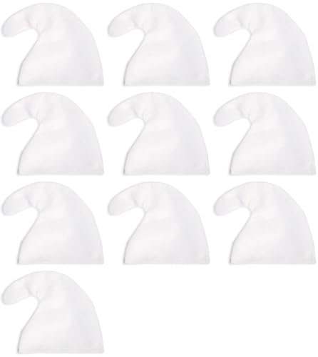 Das Kostümland 10 Zwergenmützen zum Zwerg oder Wichtel Kostüm | Fasching Mottoparty (Weiß)