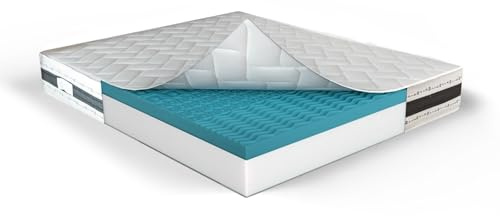 MUUN - Matratze 140x190 cm, Französisches Bett, aus Memory Foam, H 21 cm, Allergiker- und Hypoallergen, Bewegungsisolation, geringer Pflegeaufwand, flexibel und weich, Garantie 20 Jahre, Modell IRIS
