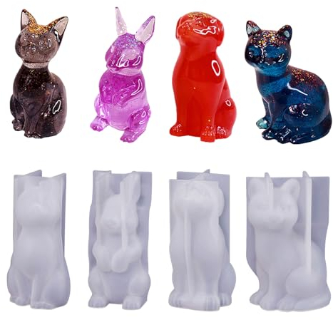 Silikonform für Gips-Ornamente, Ostern, Weihnachtsdekoration, Heimdekoration, Kunstharz, Basteln, Silikonform für Wachs, 4 Stück