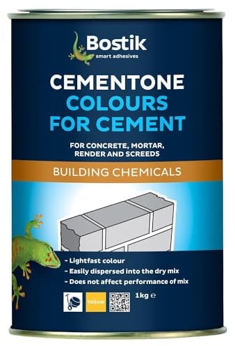 AMK® Evo Stik Cementone Colours For Cement 1kg Yellow Colour Concrete Pigment Mortar Easy Mix Dye DIY At Home