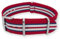 Natos.com - Rot Blau Weiss NATO Uhrenarmband G10 Military Nylon Strap - 18 mm