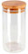 Acan Tradineur - Tarro de Vidrio de borosilicato Decorado y Tapa de bambú, Recipiente, Bote, Frasco para Pasta, café, legumbres, Especias - 28 x 10 cm - 1700 ml