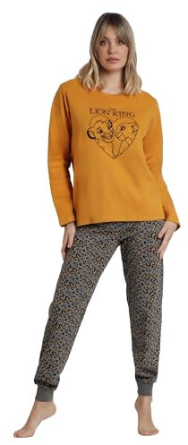 Disney Pigiama a maniche lunghe in pile Lion King da donna, giallo, L