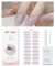 Gray Pink Gel Nail Strips, KALEFUL Semi Cured Gel Nail Stickers Nail Art Decoration Design Supplies