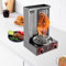 Gyros Grill, 3000W Gas Vertikaler Broiler, Dönergrill, Hähnchengrill, Drehspieß Grill aus Edelstahl, 360° drehbar, Automatisches Spinnen Grill, Vertikalgrill Gegrilltes für Hähnchen, Pute, Tacos