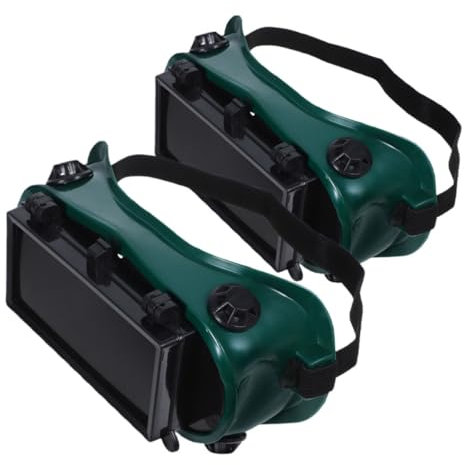 NIYANGLE 2 Pièces Lunettes De Soudage Lunettes De Laboratoire Masque De Soudeur De Sécurité Verre à Souder Verres Au Chalumeau Lentes Pour Le Métal De Soudure Plastique Dark Green