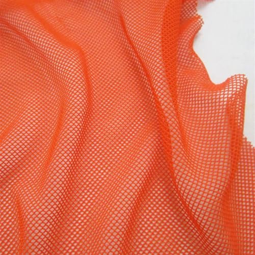 FOELANNE Lautsprechergewebe Mesh Cloth, Lautsprechergrillge Weiß Schwarz Stretch Mesh Stoff Spandex Lautsprecher Tuch Dessous Bekleidung Nähen Netz Stoff Tissu(Orange)