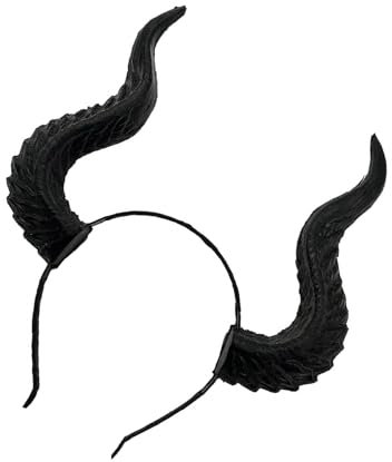 VOCUE Serre-tête long en corne maléfique pour adultes, costume de cosplay, corne de diable, renne, cerceau pour les cheveux, fête d'Halloween, cosplay, postiches