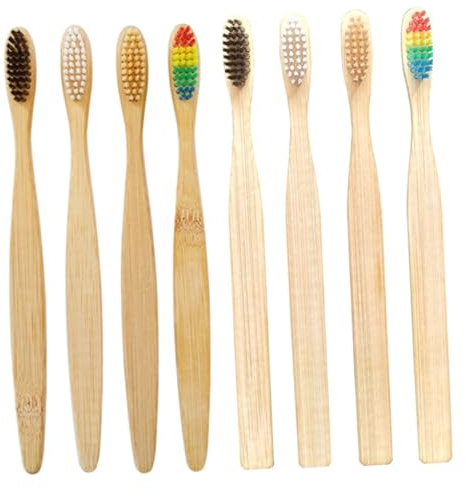 Bambuszahnbürste mit Weichen Borsten für Reisen und Outdoor | , Bambusfaser Griff, Trocknet Schnell, 20 Stück Packung für Alltag, Unterwegs und Pflege
