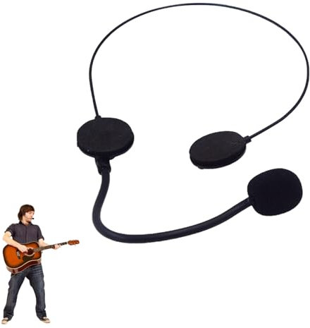 Bansusu 1PCS Fake Microphone Headset Black Microphone Prop Breathable Microphone Headset Prop Mini Microphone Headset Fake Singer Headset for Costume Accessory Prop Cosplay Headpiece Party