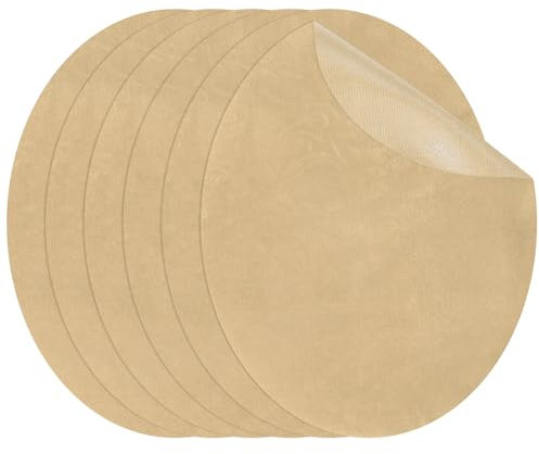 PATIKIL Bügelflicken 11 x 14 cm, 6er Pack ovale Ellenbogenflicken Knie-Reparaturflicken Wildleder Stoffapplikationen für Hemd Jeans Jacke Kleidung Reparatur Dekorationsset, Beige