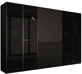 3E 3xE living.com Kleiderschrank, Graphitschwarz, 3 x 100 x 200 x 51 cm