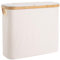 Woodluv Toilet Roll Paper Storage Holder, 25L Toilet Roll Storage Basket with Lid Cover, Toilet Roll Holder Storage Stand Organiser Free Standing Box Unit Organizer for Bathroom, Beige