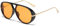 LJCZKA Oversized Pilot Sunglasses for Women Men 70s Large Double Bridge Shield Sun Glasses Trendy Big Round Frame Shades UV400 Protection (Black Orange)