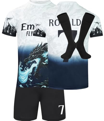 BlackAzat No #7 Drachen Limitierte Sonderedition Football Fußball Kinder Trikot Shorts Socken Set Jugendgrößen