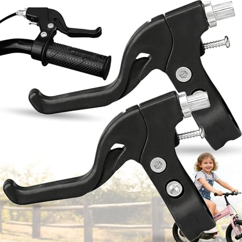 Liekadijiae 1 Paar Kinder Bremshebel für Fahrrad, Bike Bremshebel Kinder, Robuste Fahrradbremsgriffe für Kinderfahrräder, Lenker Ø 2-2,2 cm, Schwarz