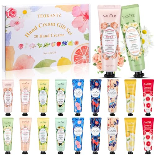 Handcreme Set, 20 Stück 30g Mini Handcreme Frauen, 10 Düfte Hand Cream für Damen Geschenk, Mini Geschenke für Frauen