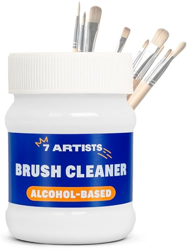7 Artists Paint Brush Cleaner Liquid 230 ml – Solvent-Based Paint Brush Cleaner for Acrylic Paint Brushes | Paintbrush Restorer | Art Brush Cleaner & Care for Artist Paint Brushes