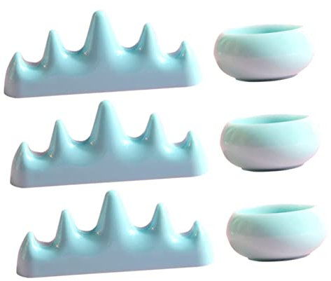 Homoyoyo 6pcs Nail Pen Cleaning Cups Set Acrylic Nail Brush Wash Cup Holder Stand for Art Supplies Professional Manicure Tool for Salon and Home Use