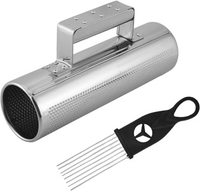 Sirxlevcy Professional Large Stainless Steel Guiro with Scraper Latin Merengue Percussion Musical Instrument 10Inch X3 Inch Open Ends