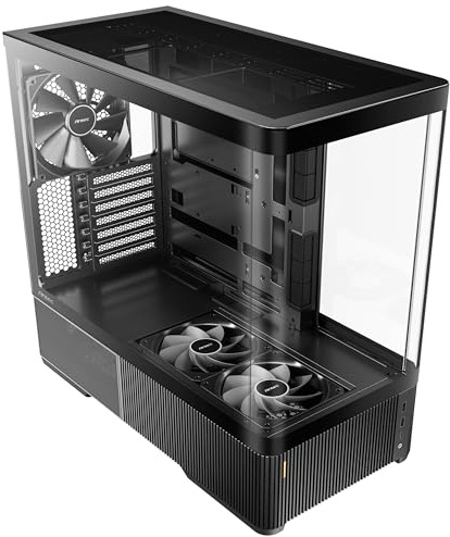 ANTEC Constellation C6 Curve Air ATX Midi Tower PC Gehäuse – Panoramic Glasdesign, High-Airflow Gaming Case, Tempered Glass, Schwarz