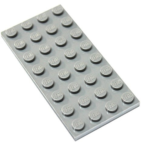 LEGO Piezas y piezas: gris claro (gris piedra mediana) 4 x 8 platos x4