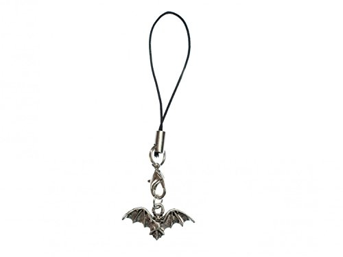 Miniblings Fledermaus Handyanhänger Anhänger Blutsauger Halloween Flughund silber- Handmade Modeschmuck I Anhänger Handyschmuck Schlüsselanhänger