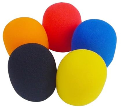 5 Pezzi Cuscinetti Auricolari Per Microfono, Copri Microfono in Spugna, Assortito, Ideale Per Ktv, Conferenze, Spettacoli