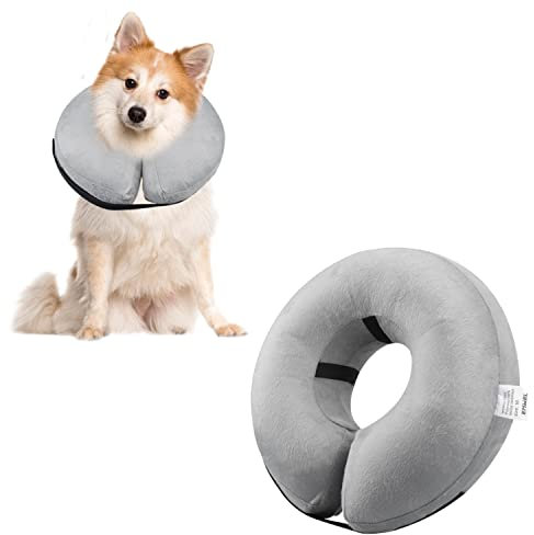 Emwel Dog Cone Inflatable Pet Protection Cover Washable Protective Collar for Dogs and Cats (Medium)