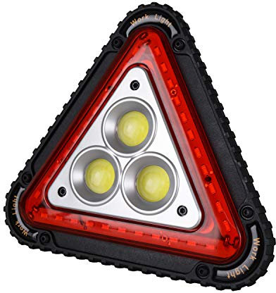 Wolfteeth Warning Triangle LED Work Light Car Road Emergency Lamp USB Rechargeable 4 Modes (Battery Excluded)