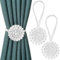 Pinowu Magnetisch Kristall Blume Vorhang Raffhalter (2pcs), Dekorativ Vorhang Halte zurück Schnalle Clips mit dehnbar String Seil für Schlafzimmer, Wohnzimmer, Büro